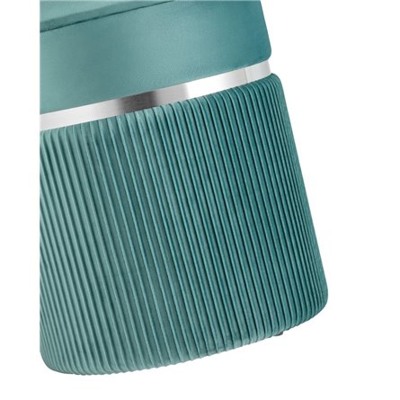 Миранда с ящиком серебро велюр светло-бирюзовый с декоративным серебряным ободком