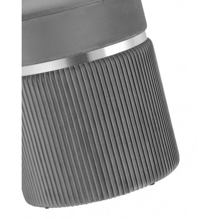 Миранда с ящиком серебро велюр серый с декоративным серебряным ободком