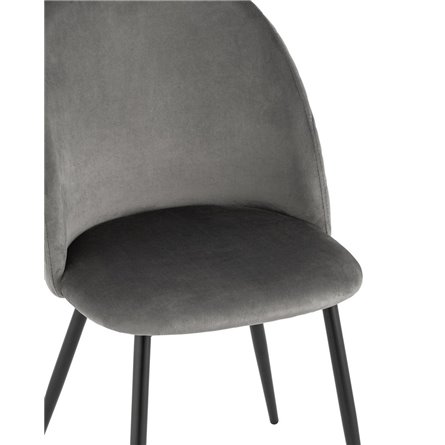 Lilly велюр антрацитовый ножки из металла в черном цвете