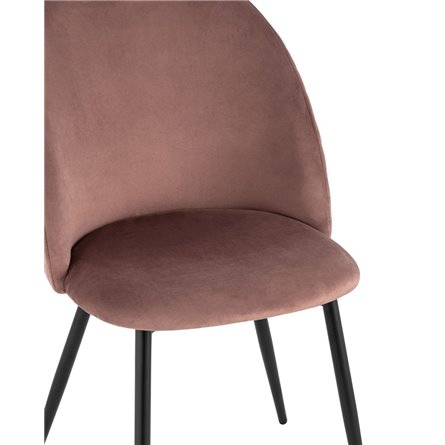 Lilly велюр пыльно-розовый ножки из металла в черном цвете