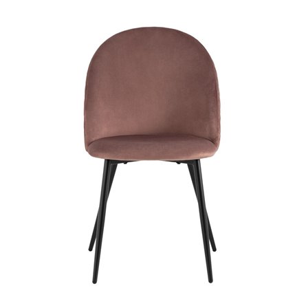 Lilly велюр пыльно-розовый ножки из металла в черном цвете