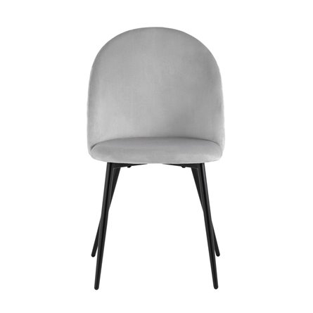 Lilly велюр серебристый ножки из металла в черном цвете