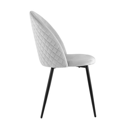 Lilly велюр серебристый ножки из металла в черном цвете