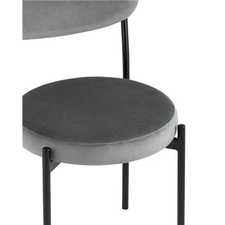 для кухни Бриф NEW велюр тёмно-серый ножки черные металл