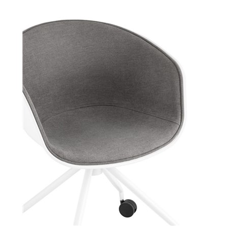 офисное LIBRA белый пластик обивка из серой рогожки крестовина металл