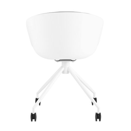 офисное LIBRA белый пластик обивка из серой рогожки крестовина металл