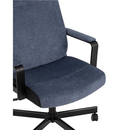 для руководителя TopChairs ST-DOMINGO велюр темно-синий крестовина металл