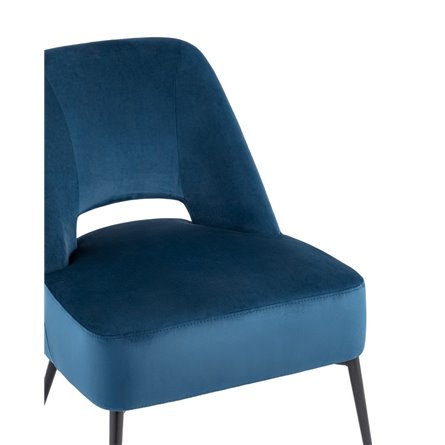 лаунж Бостон велюр синий ножки металл