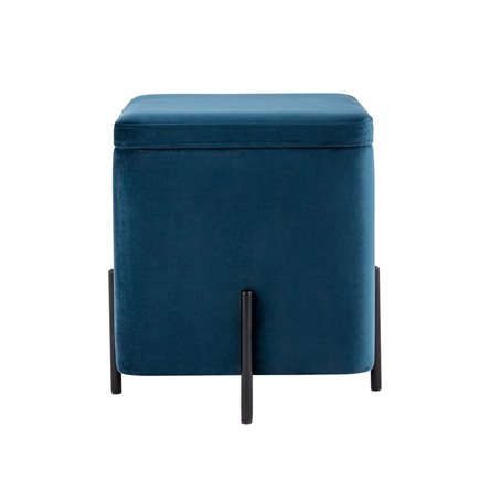 Грейс квадрат с ящиком велюр синий ножки металл
