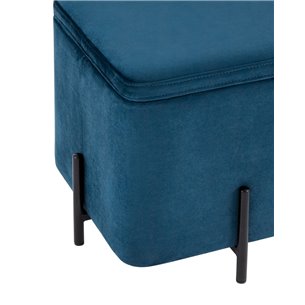 Грейс квадрат с ящиком велюр синий ножки металл