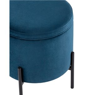 Грейс с ящиком велюр синий ножки черные металл