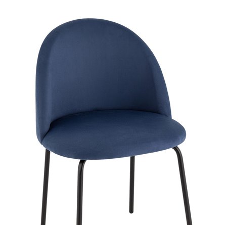 для кухни Коди велюр синий ножки металл черные