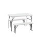 садовой мебели из стола и двух скамеек Кейт белый пластик HDPE каркас стальная труба