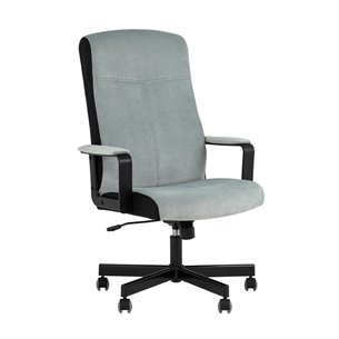 для руководителя TopChairs ST-DOMINGO велюр серо-голубой крестовина металл