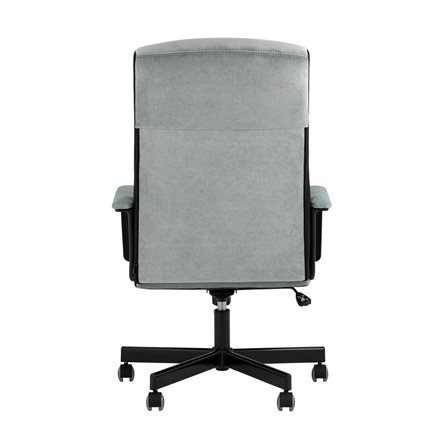 для руководителя TopChairs ST-DOMINGO велюр серо-голубой крестовина металл