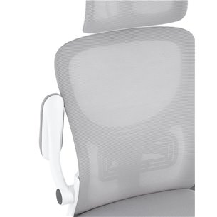TopChairs Airone офисное белое, обивка из сетки и текстиля, механизм качания Top Gun
