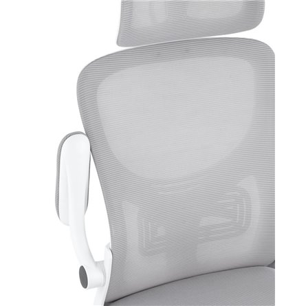 TopChairs Airone офисное белое, обивка из сетки и текстиля, механизм качания Top Gun