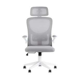 TopChairs Airone офисное белое, обивка из сетки и текстиля, механизм качания Top Gun