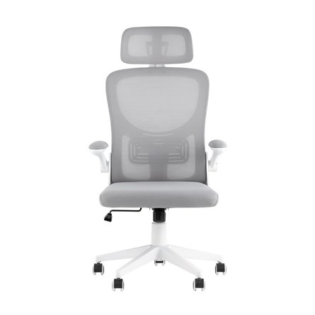 TopChairs Airone офисное белое, обивка из сетки и текстиля, механизм качания Top Gun