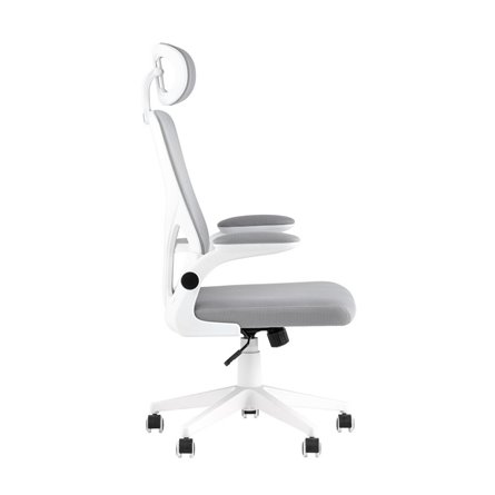 TopChairs Airone офисное белое, обивка из сетки и текстиля, механизм качания Top Gun