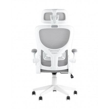 TopChairs Airone офисное белое, обивка из сетки и текстиля, механизм качания Top Gun