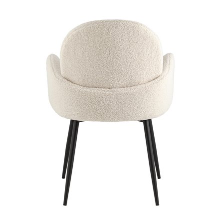 обеденный Wave букле белый с подлокотниками ножки металл черные