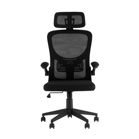 TopChairs Airone офисное черное, обивка из сетки и текстиля, механизм качания Top Gun