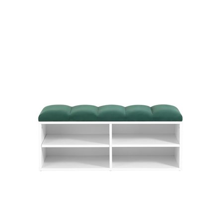 с мягким сиденьем Хольст 2 белая велюр зелёный