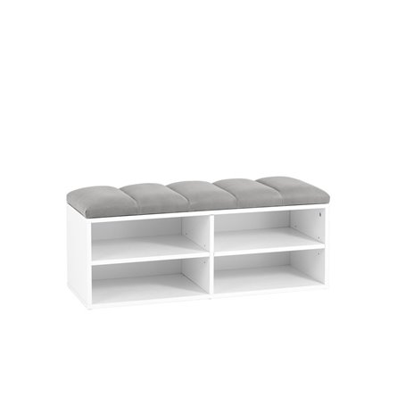 с мягким сиденьем Хольст 2 белая велюр серый