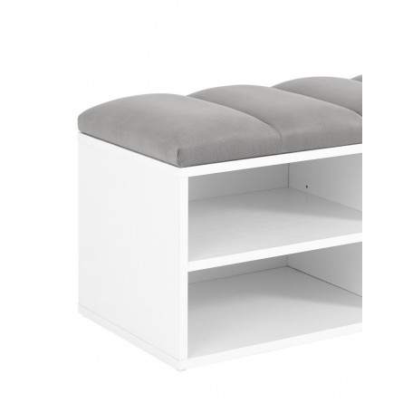 с мягким сиденьем Хольст 2 белая велюр серый