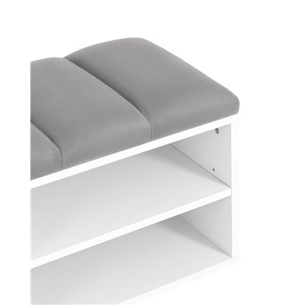 с мягким сиденьем Хольст 2 белая велюр серый