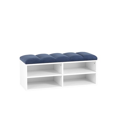 с мягким сиденьем Хольст 2 белая велюр синий