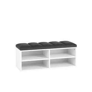 Хольст 2 белая велюр тёмно-серый