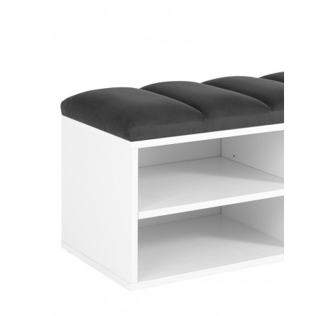 Хольст 2 белая велюр тёмно-серый