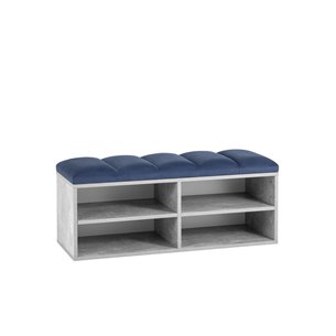 с мягким сиденьем Хольст 2 серая велюр синий