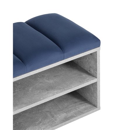 с мягким сиденьем Хольст 2 серая велюр синий