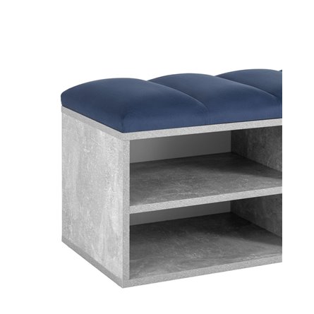 с мягким сиденьем Хольст 2 серая велюр синий