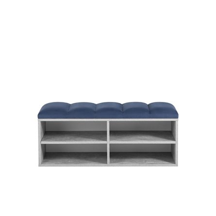 с мягким сиденьем Хольст 2 серая велюр синий