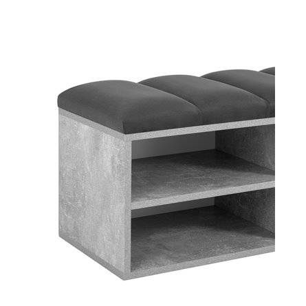 с мягким сиденьем Хольст 2 серая велюр тёмно-серый