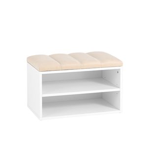 с мягким сиденьем Хольст белая велюр бежевый