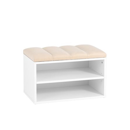 с мягким сиденьем Хольст белая велюр бежевый