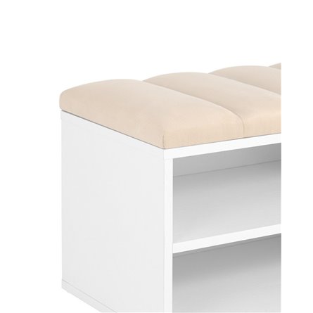 с мягким сиденьем Хольст белая велюр бежевый