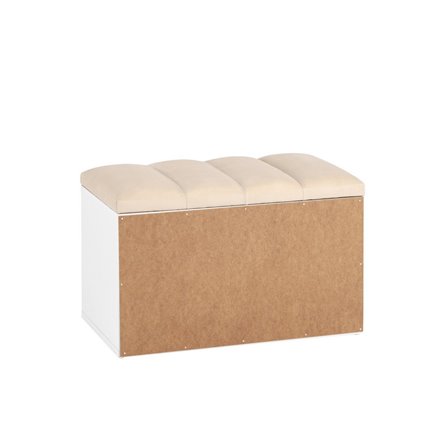 с мягким сиденьем Хольст белая велюр бежевый