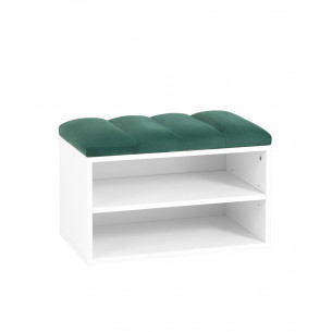 с мягким сиденьем Хольст белая велюр зелёный