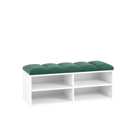 с мягким сиденьем Хольст белая велюр зелёный