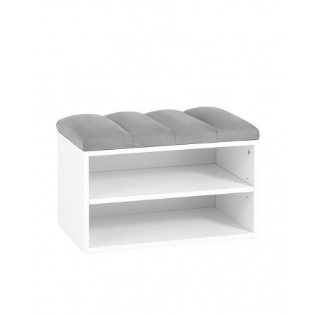 с мягким сиденьем Хольст белая велюр серый