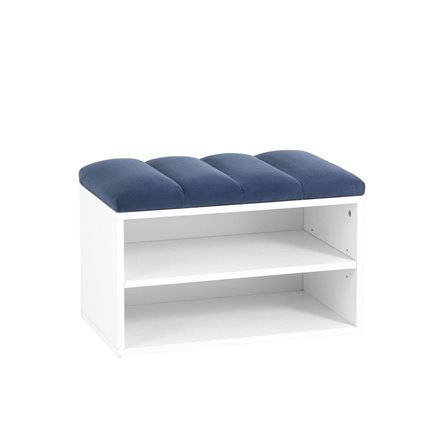 с мягким сиденьем Хольст белая велюр синий