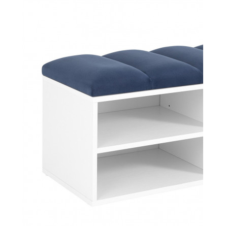 с мягким сиденьем Хольст белая велюр синий