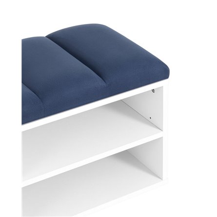 с мягким сиденьем Хольст белая велюр синий