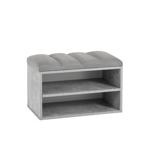 с мягким сиденьем Хольст серая велюр серый